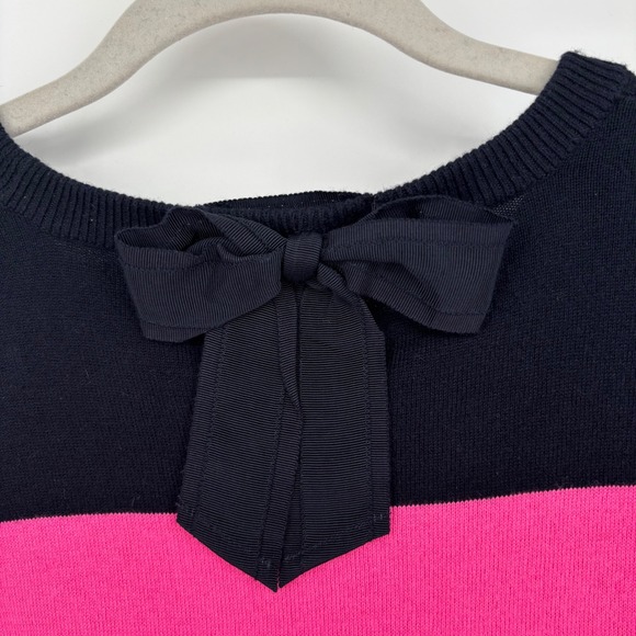 Vintage Abercrombie & Fitch Stripe Sweater Sz‎ L Pink Black Bow Back Y2K 2000s - Picture 5 of 8